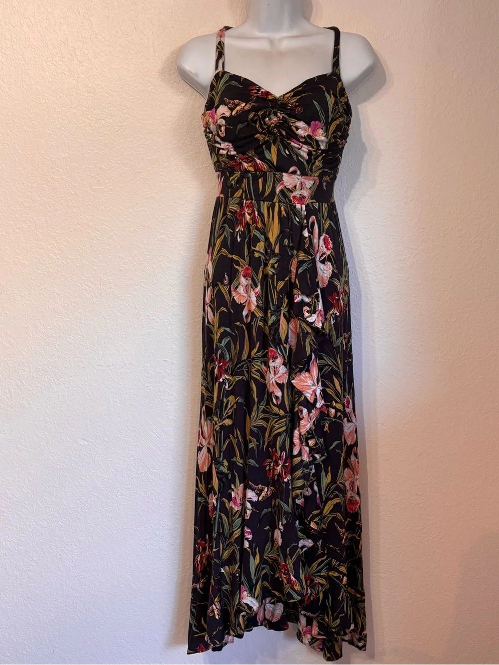 Anthropologie Maeve Floral Gabirella Ruffle Maxi Dress Small
